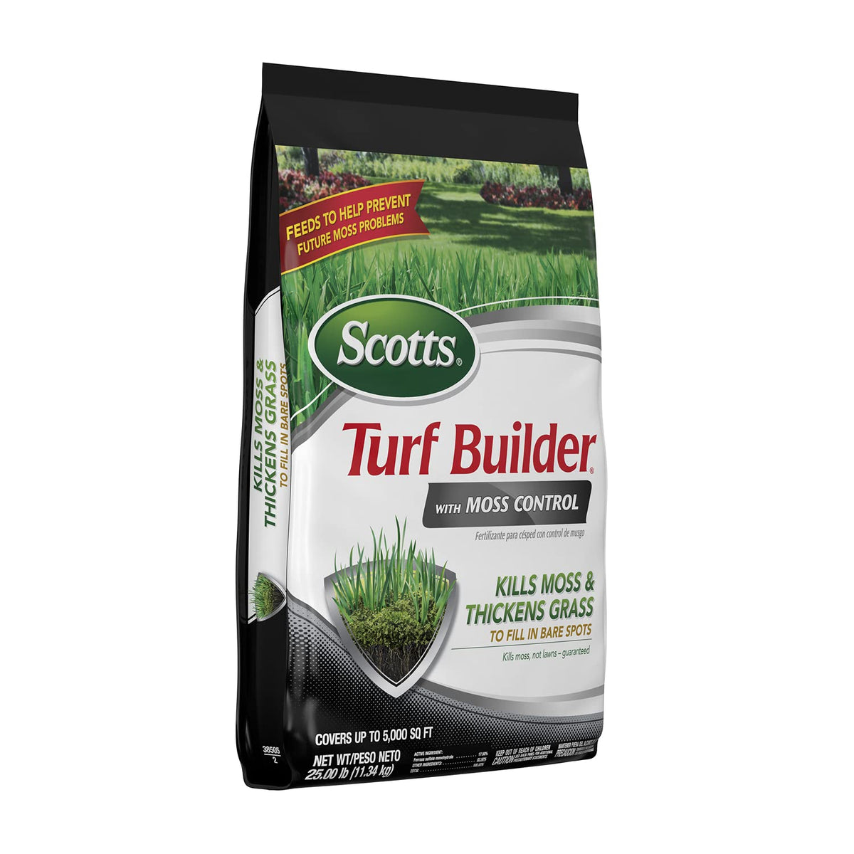 Scotts Turf Builder improves lawn surface for better water absorption and growth.