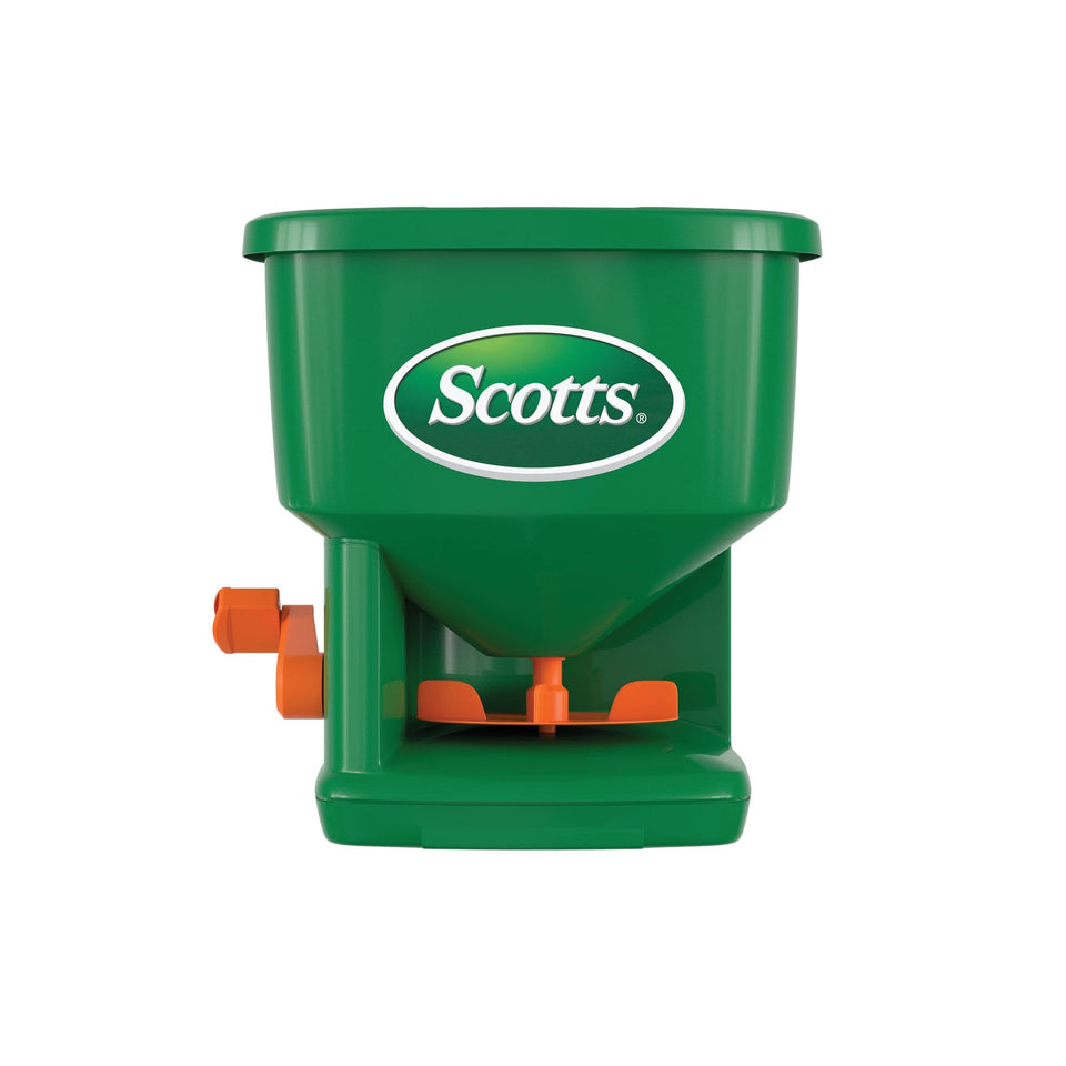 Scotts Whirl handheld spreader delivers smooth coverage for small lawns