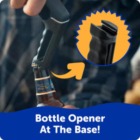 Base bottle opener adds convenience for outdoor grilling moments