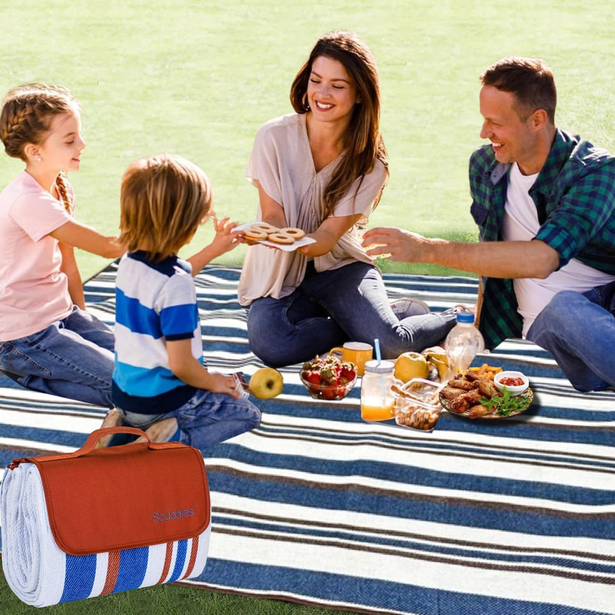 Scuddles durable material stands up to frequent outdoor use.