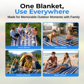scuddles family picnic blanket is ideal for beach, camping, and parks.