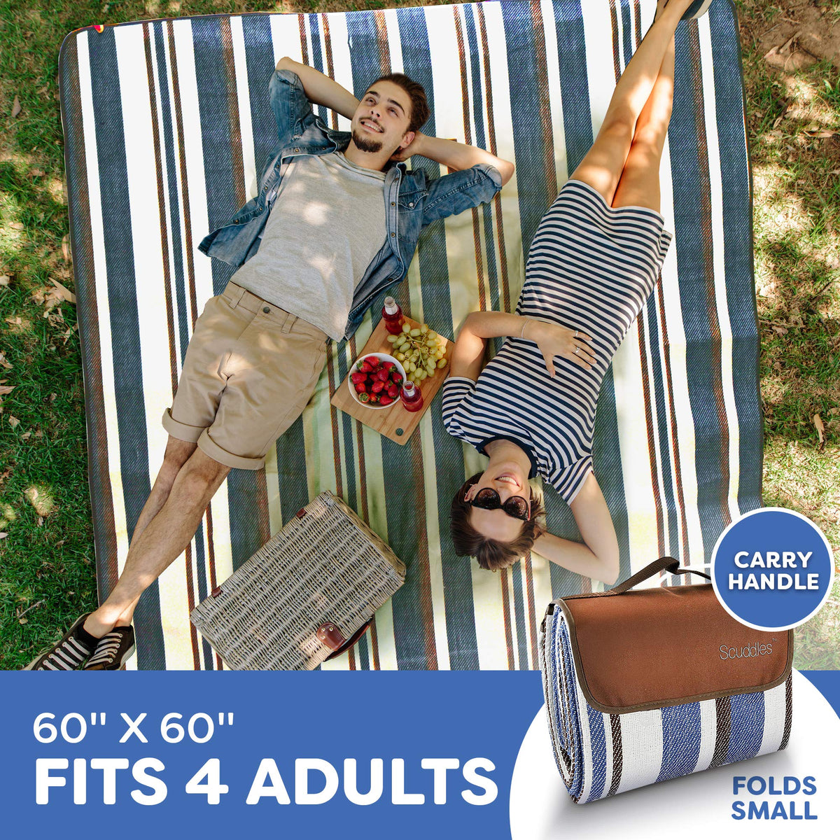 Scuddles blanket suited for outdoor concerts and park days.