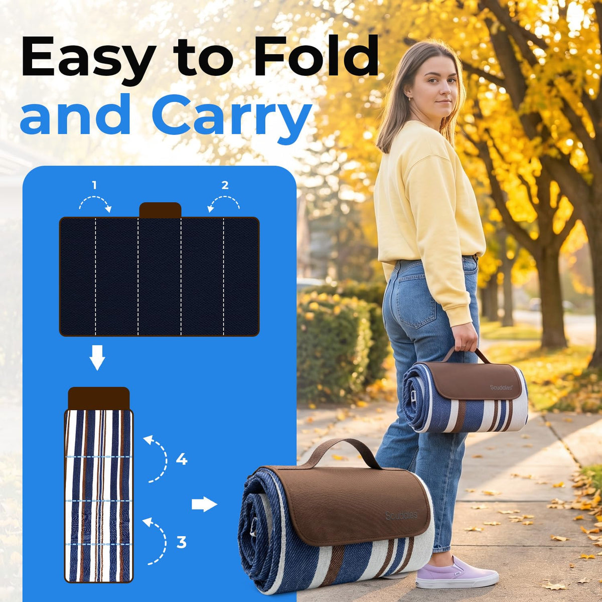 Scuddles blanket ideal for beach park use and casual gatherings