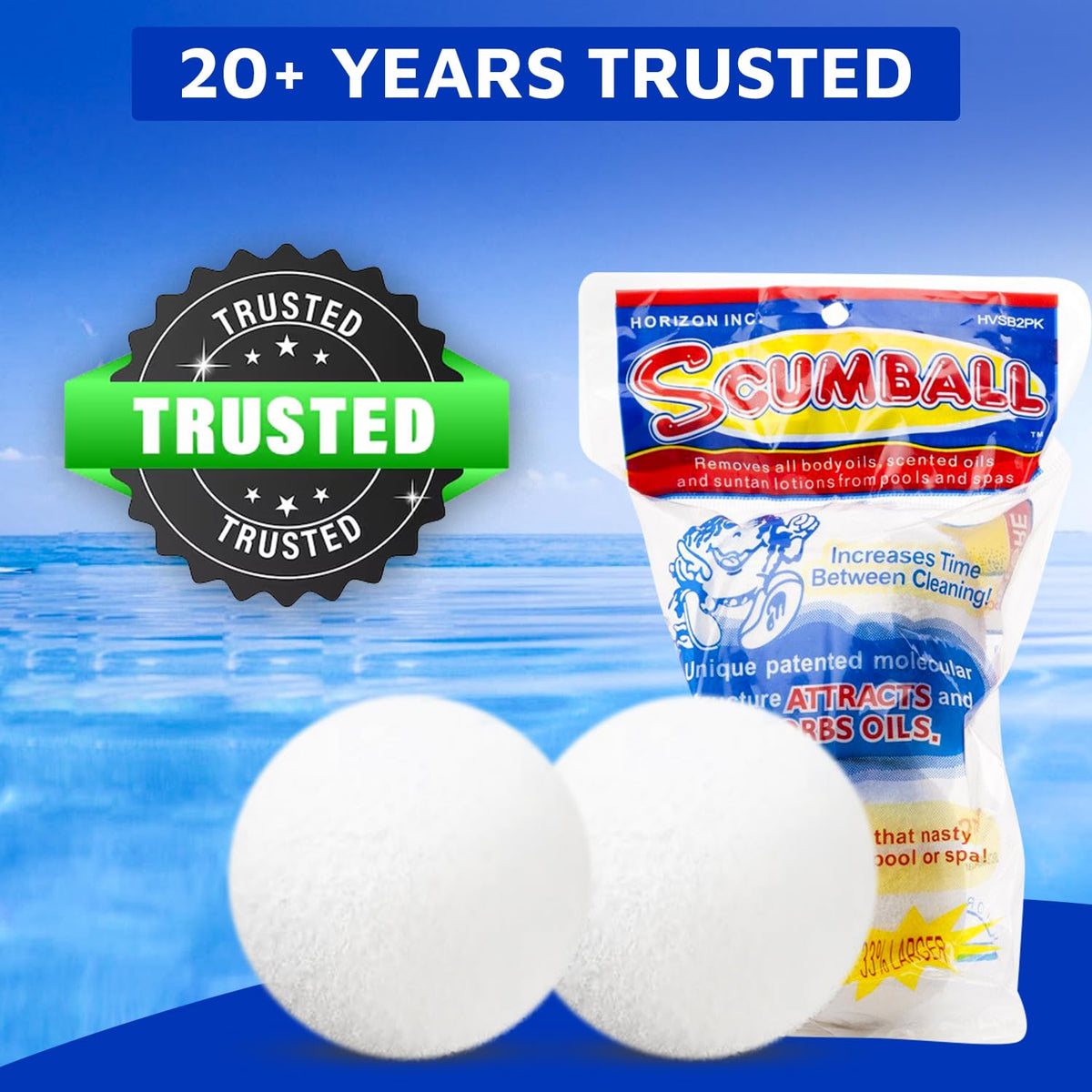 SCUMBALL patented USA foam technology traps contaminants effectively