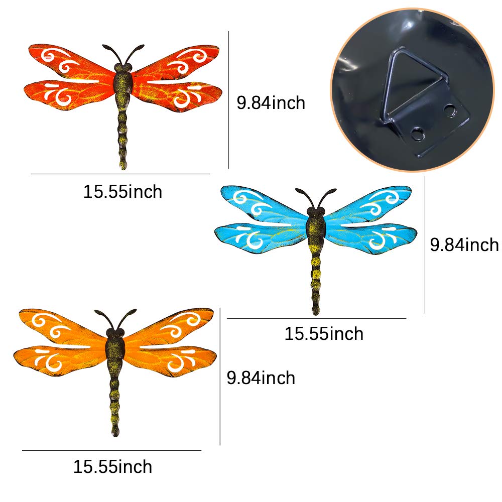Scwhousi iron dragonfly hanging wall art ideal for living rooms.