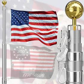 SCWN heavy-duty 20ft flag pole exterior installation highlights sturdy aluminum construction for outdoor use