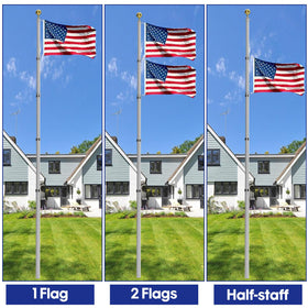 SCWN 3x5 American nylon flag included for immediate outdoor display