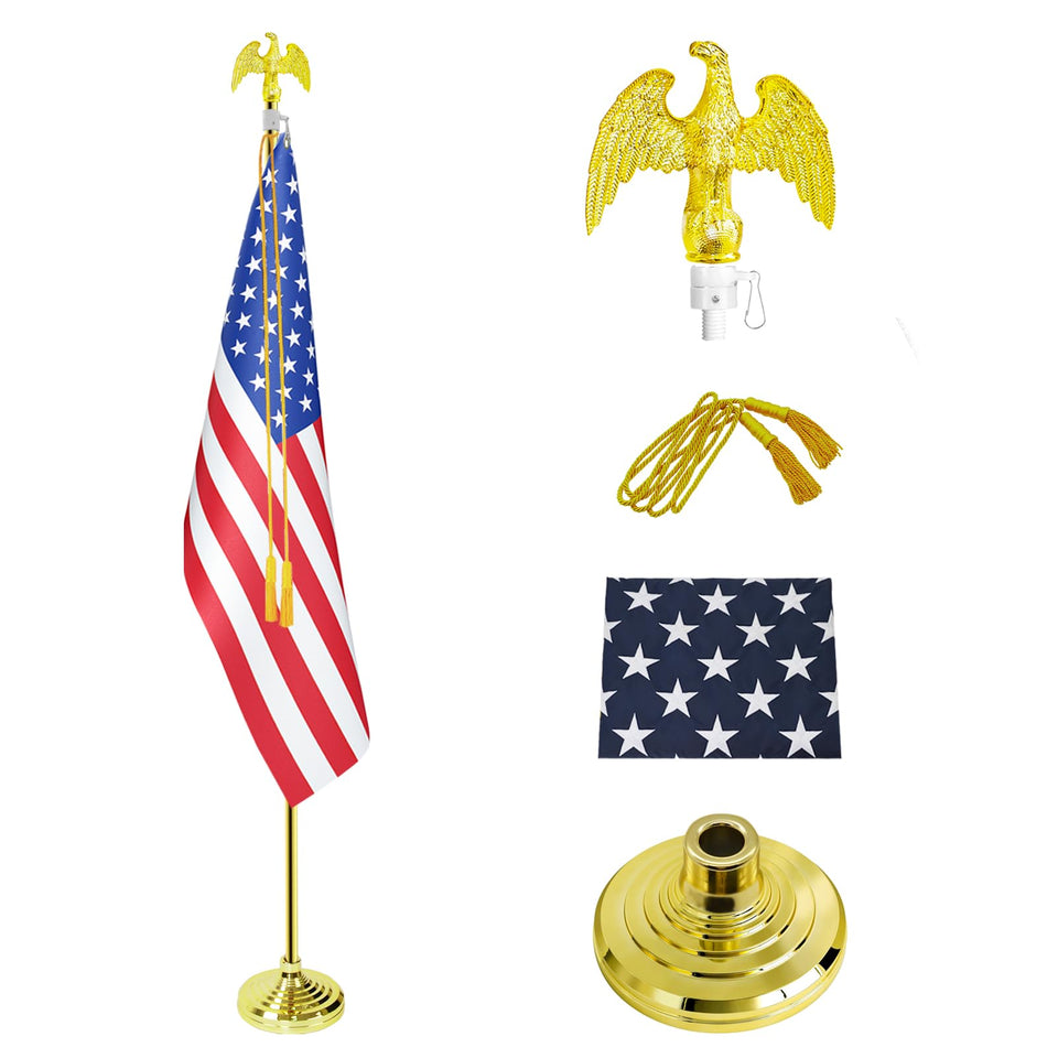 SCZS indoor flag pole base for stable display in office or lobby