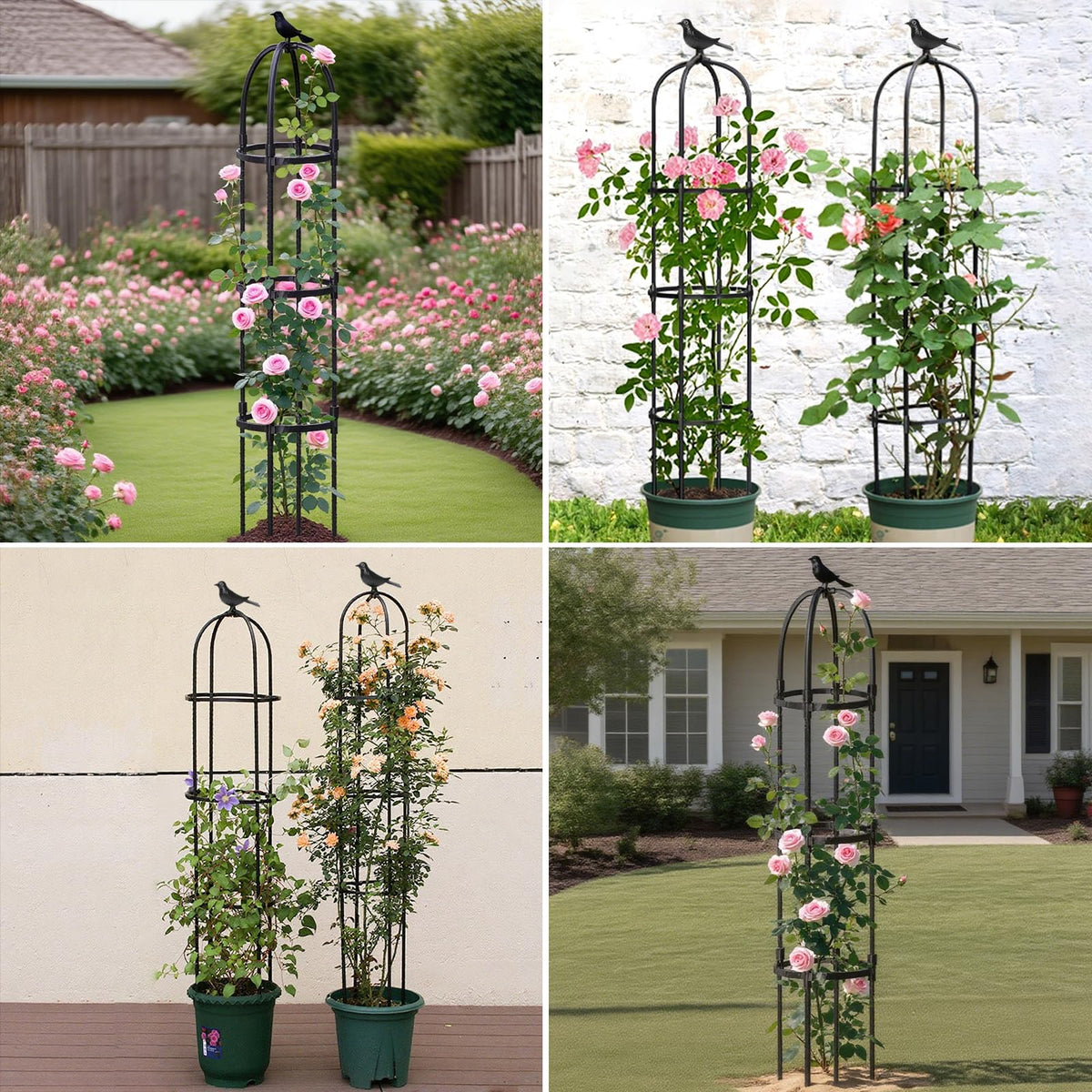 SDLDEER rustproof metal frame blends with outdoor decor.