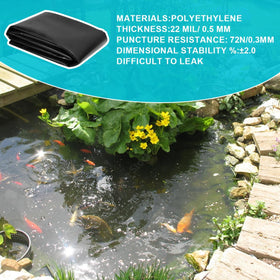 SDLDEER pond liner 20mil Durable surface for long-lasting outdoor ponds.