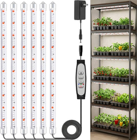 SDOVUERC 16-inch six-bar grow light front view showing even spectrum for indoor plants.