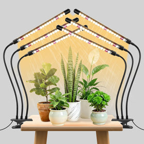 SDOVUERC 3head plant lights clip adjusts easily for seed starting.