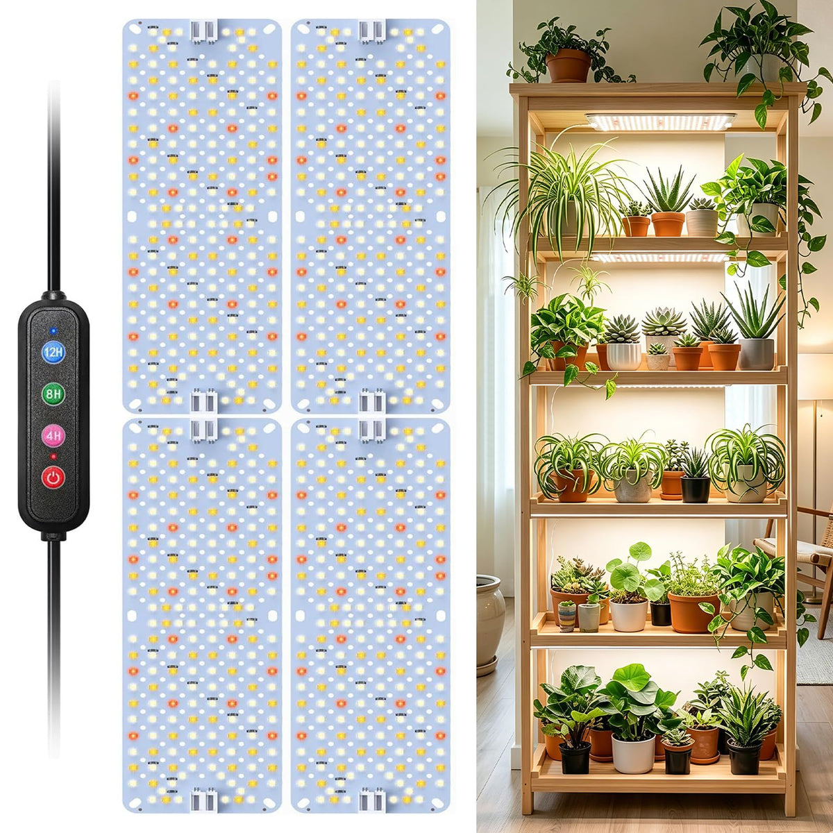 SDOVUERC full-spectrum 768-LED panel assembly for healthy seedling growth.