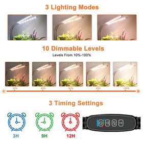 SDOVUERC grow light clip-and-gooseneck for flexible positioning.