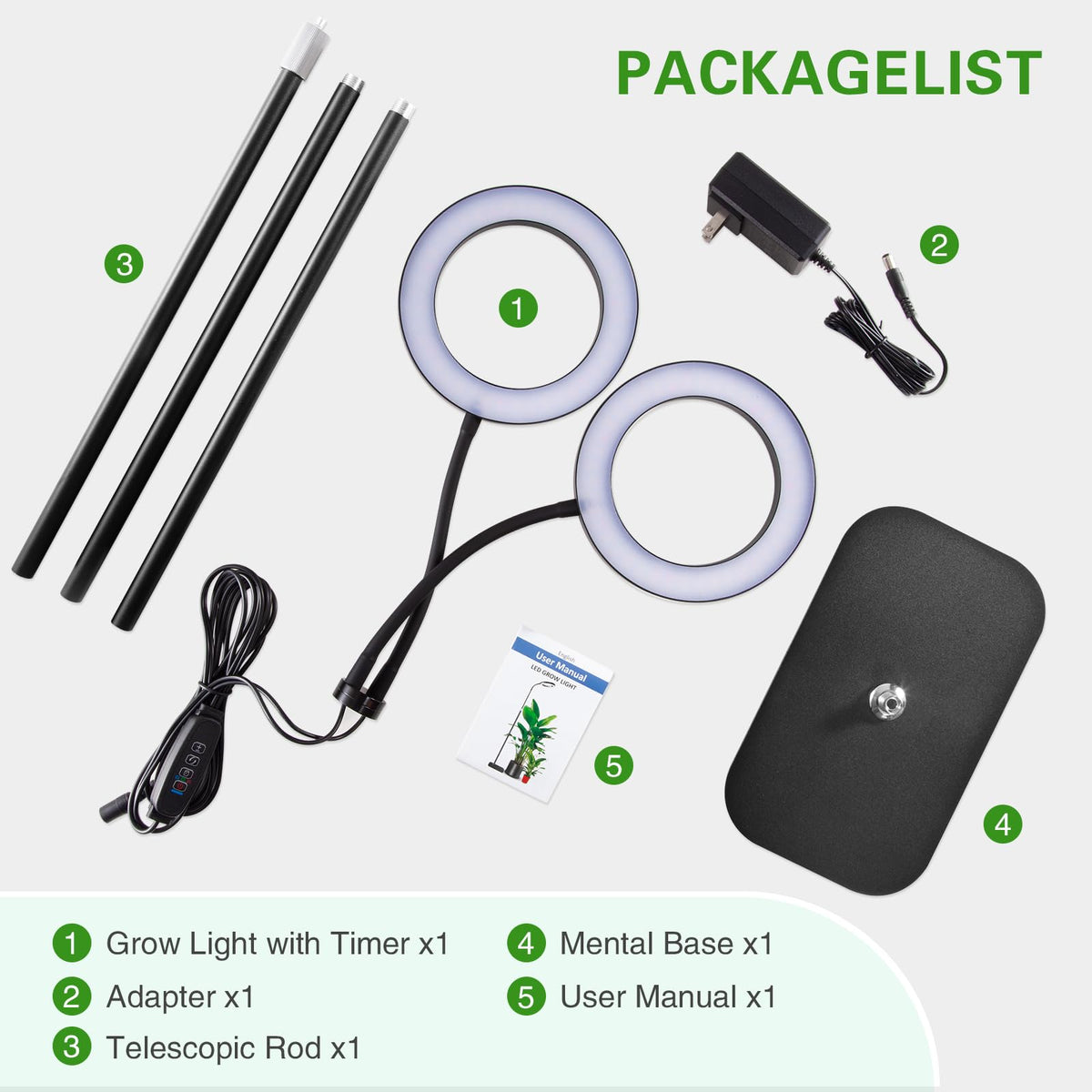 SDOVUERC grow light quick and tool-free assembly for easy setup