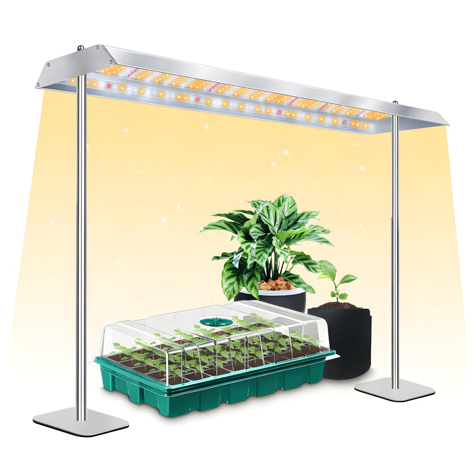 SDOVUERC grow light stand with aluminum frame provides durable indoor lighting for seedlings