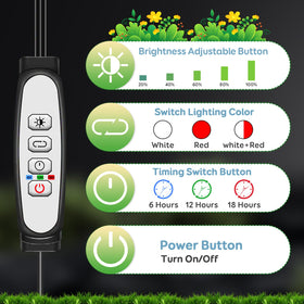 SDOVUERC Tri-Heads 15W output brightens seedlings and houseplants effectively