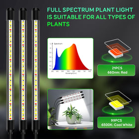 SDOVUERC Tri-Heads grow light 360° gooseneck enables precise placement for plants