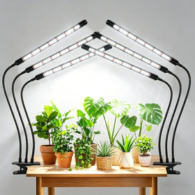 SDOVUERC Tri-Heads grow light overview with adjustable gooseneck for reliable seedling care