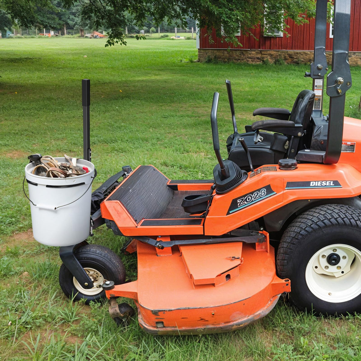 SDSNTE Bracket in use streamlines yard cleanup and material transport