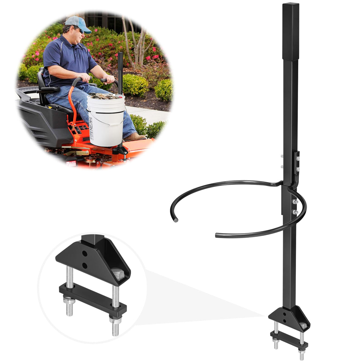SDSNTE Zero-Turn HandleBucket Bracket assembly enables quick setup and sturdy mounting