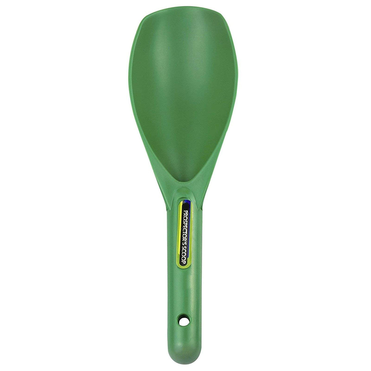 SE Green Prospector's Scoop non-metallic design won't interfere with detectors.