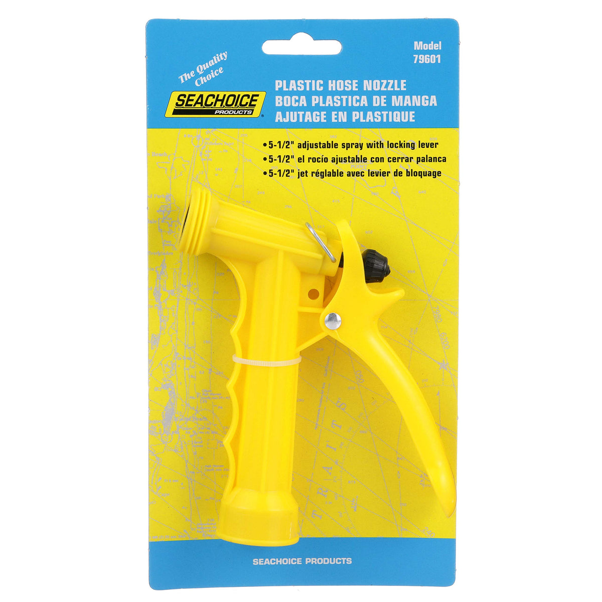 Yellow nozzle stands out for quick identification on decks and gardens