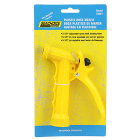 Yellow nozzle stands out for quick identification on decks and gardens