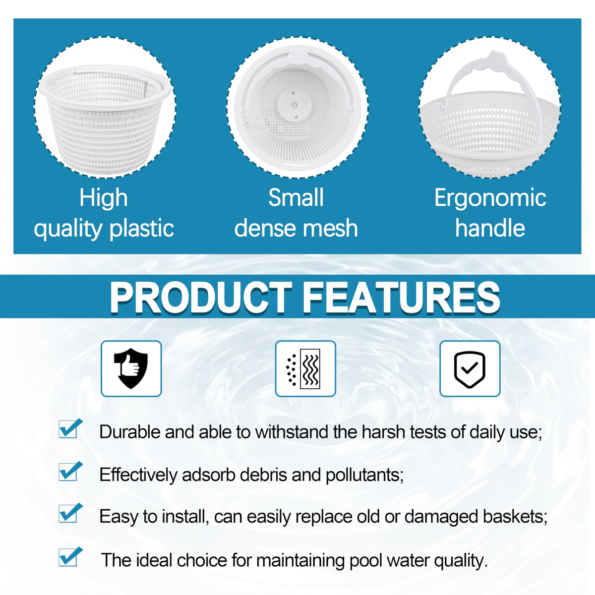 Seaiyomg efficient debris collection reduces leaves and twigs while maintaining water flow.