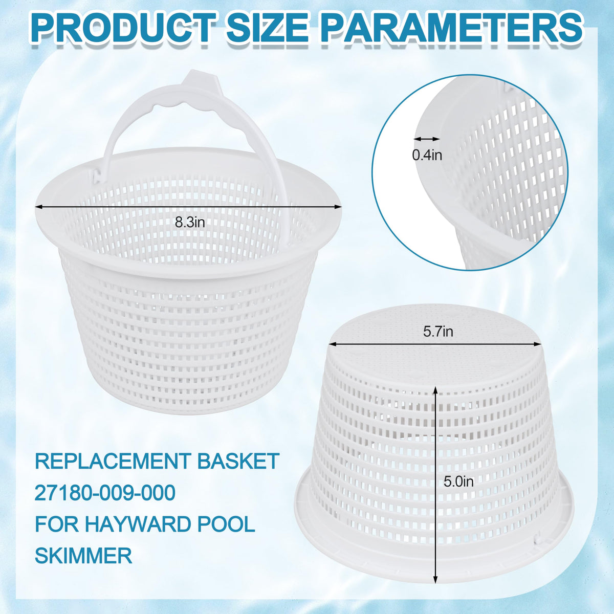 Seaiyomg perfect-fit Hayward B-9 skimmer, no trimming needed for maintenance.