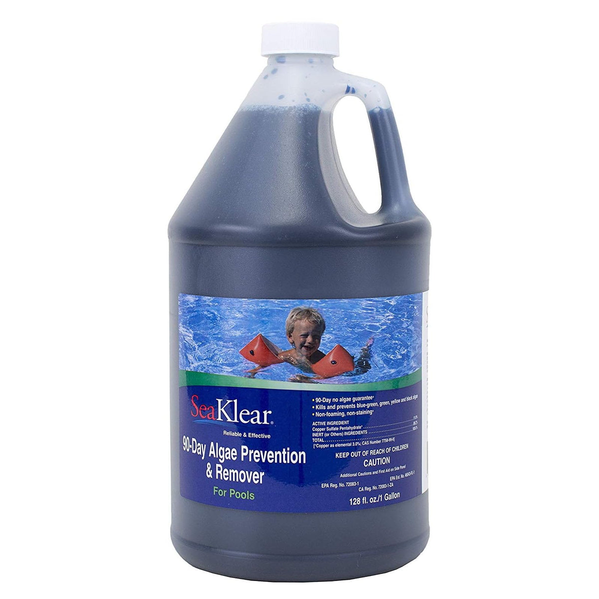 SeaKlear algae remover in action protects pool clarity against algae.