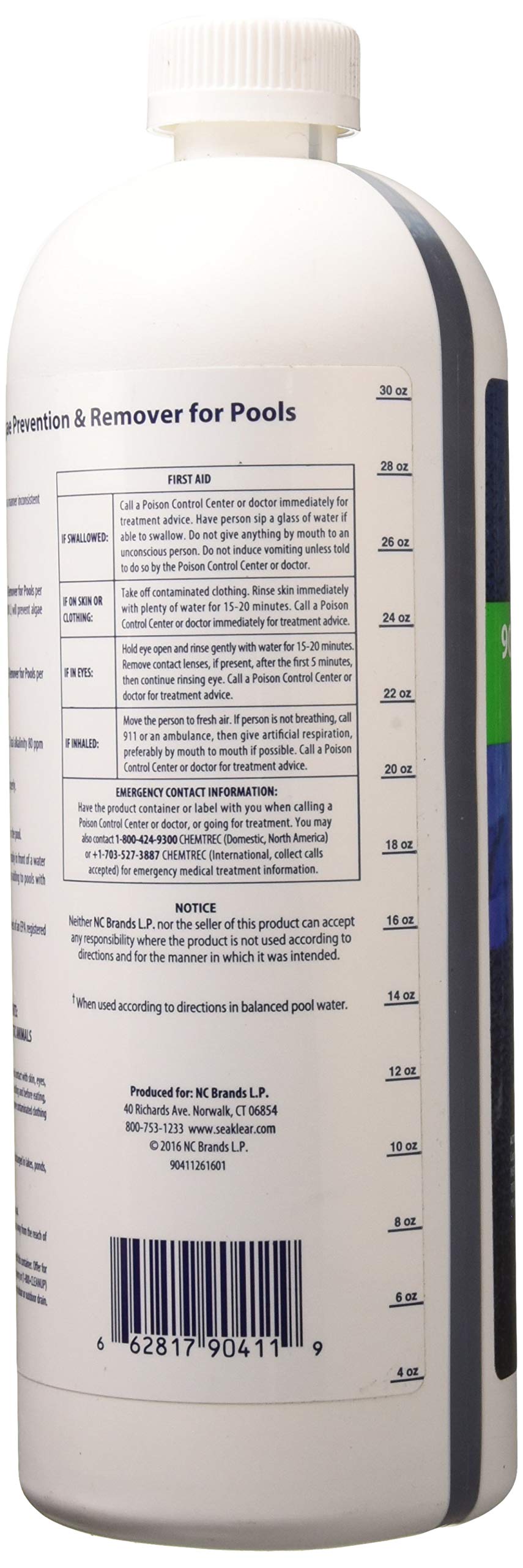 SeaKlear copper sulfate pentahydrate closeup showing algae-fighting formula for all pool types.
