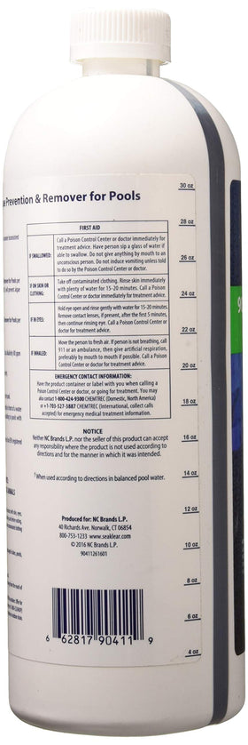 SeaKlear copper sulfate pentahydrate closeup showing algae-fighting formula for all pool types.