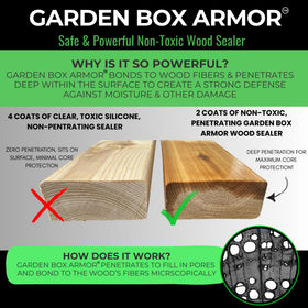 Seal It Green Garden Box Sealer on cedar wood for outdoor protection