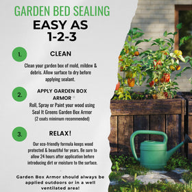 Seal It Green Garden Box Sealer wood seal application on raised bed