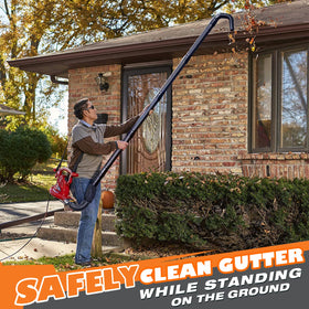 Sealegend tube adapter securing nozzle to blower for gutter work.