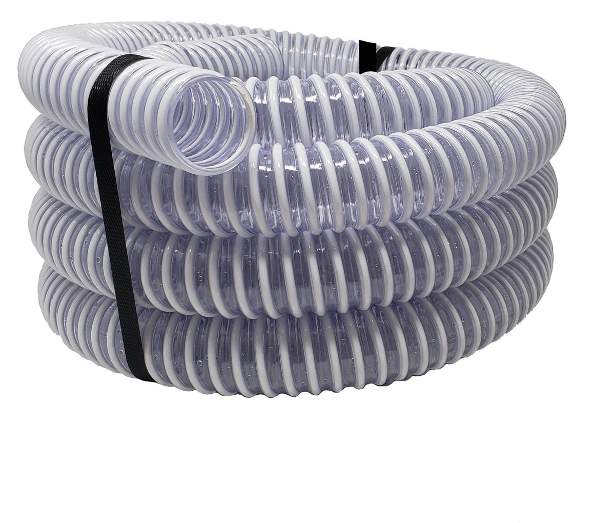 Sealproof 20ft one-and-a-half inch pool hose connection close-up showing durable kink resistance