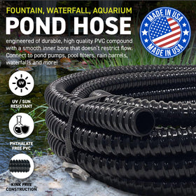Sealproof kinkproof pond tubing flexes without kinking near a pump.