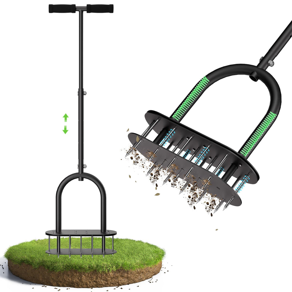 Seasky Lawn Aerator with extended spikes for deep soil penetration