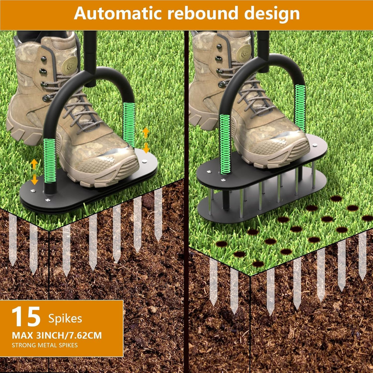 Seasky Lawn Aerator spikes retracted for safe storage