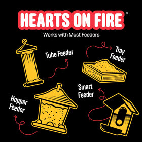 Cool Birds Hearts on Fire stays fresh in any season for easy feeding.