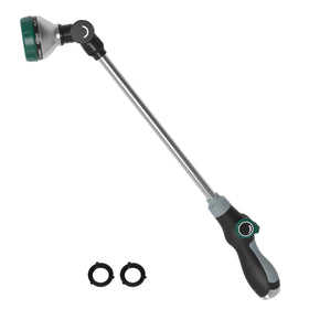 Seatern watering wand with pivot head enables easy reach to hanging baskets for precise watering
