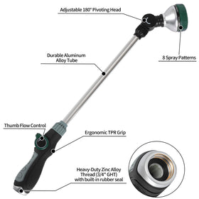 Seatern 8-pattern spray wand offers versatile watering for shrubs and flowers