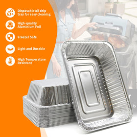 SEAVERRS disposable aluminum foil tray simplifies barbecue cleanup.