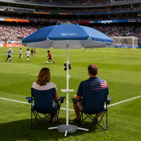 Seazul lightweight umbrella is easy to transport for parks and beaches.