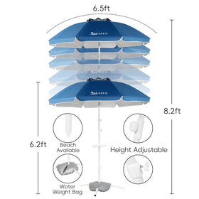 Seazul middle pole height adjustment lets you align shade easily.