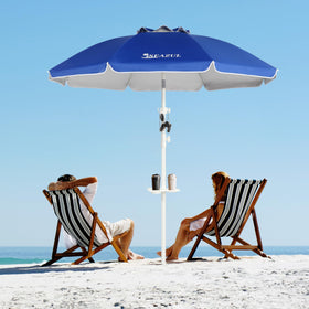 Seazul 6.5ft sun shade umbrella in use shows portable outdoor shade