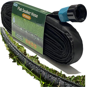 Secbulk 2025 flat soaker hose 25ft watering the garden evenly.