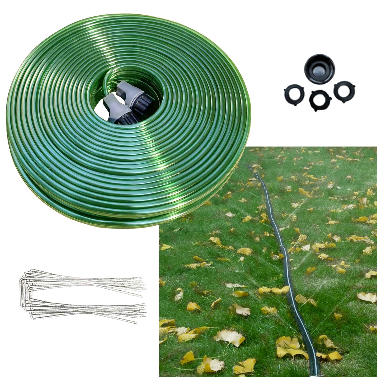 Secbulk 75ft flat sprinkler hose ready for lawn irrigation.