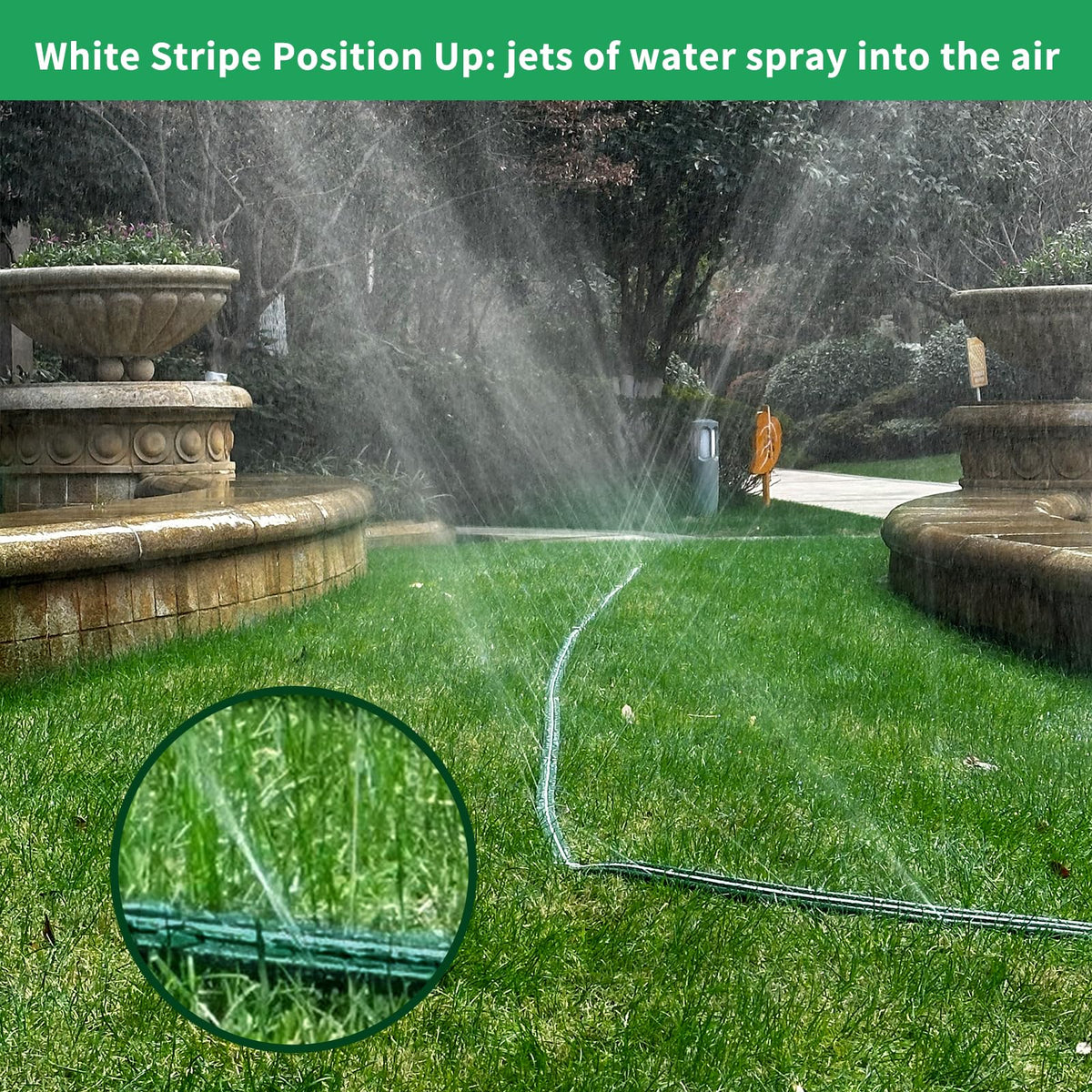 Secbulk hose with holes designed for sprinkler or soaker use.